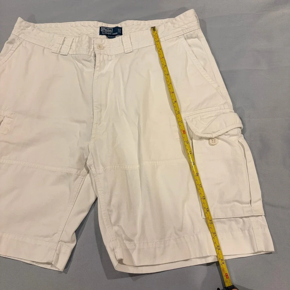Polo Ralph Lauren Mens White Cotton Cargo Shorts Size 40 Classic Utility Preppy